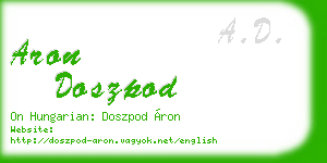 aron doszpod business card